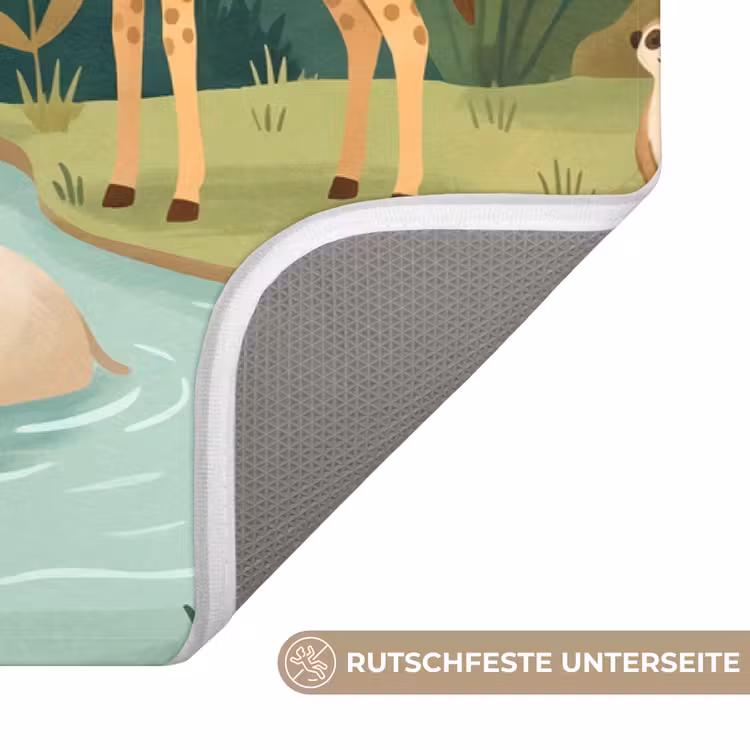 Jungle - Oase - Dieren - Kleurrijk Badmat middel -USP_AntislipDE