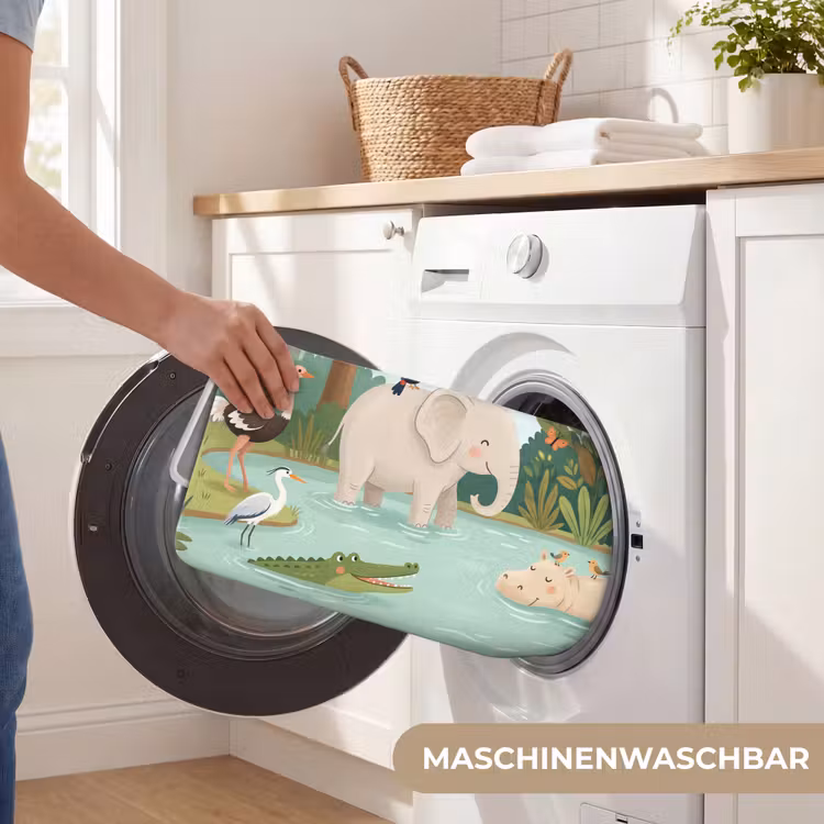 Jungle - Oase - Dieren - Kleurrijk Badmat middel -USP_WasbaarDE