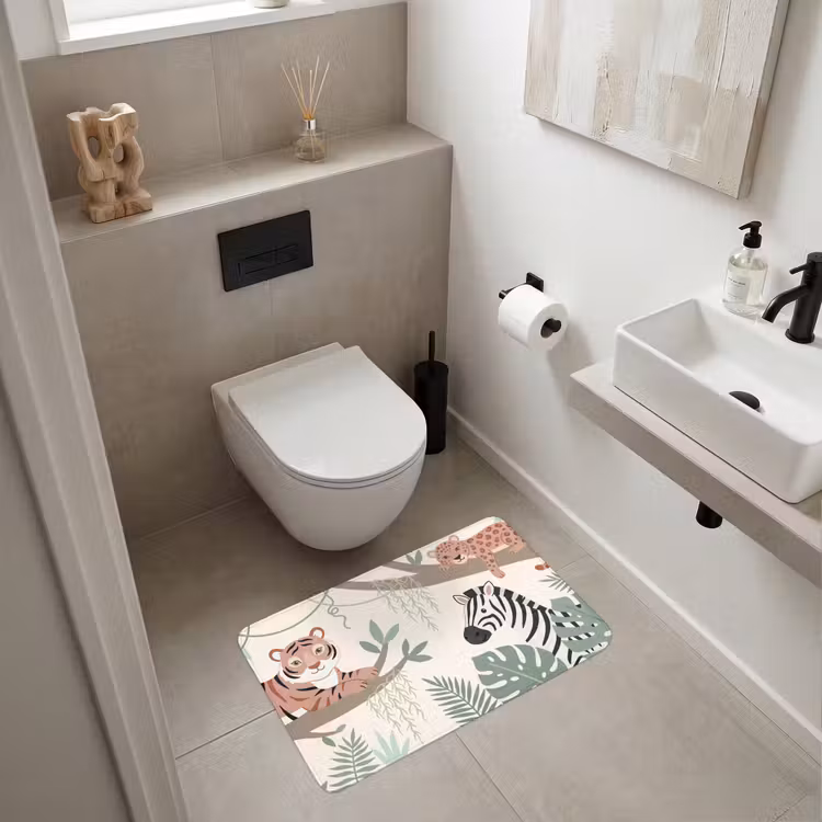 Jungle - Rustiek - Pastel Badmat middel -sfeer4
