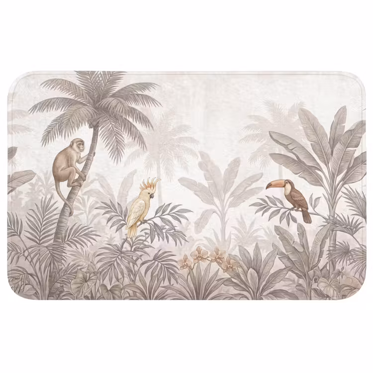 Jungle - Dieren - Palmbomen Badmat middel -3d