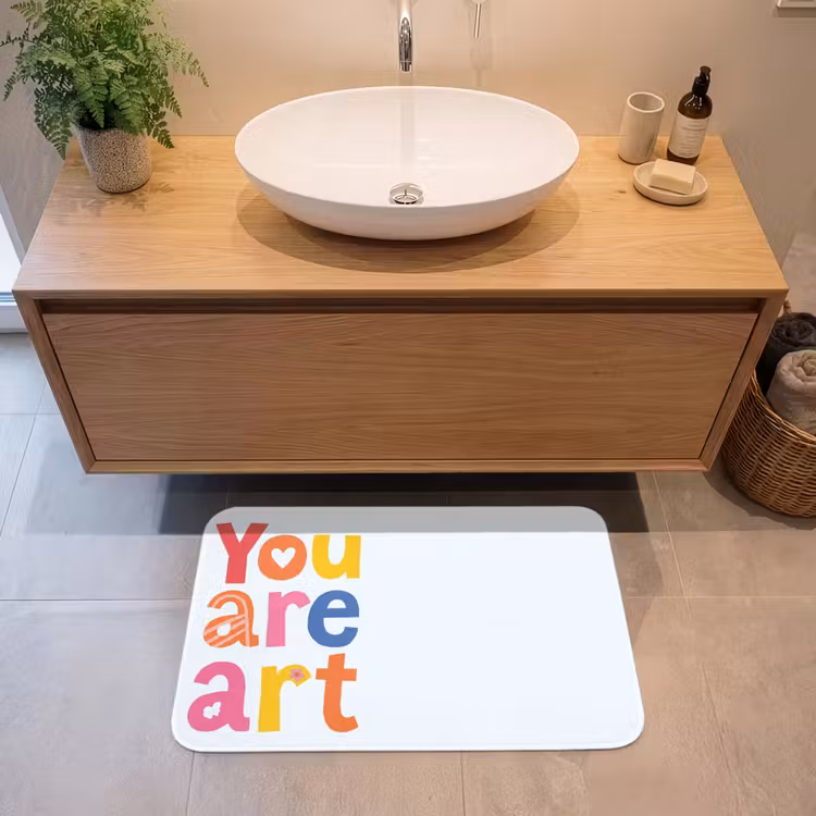 You are art - Kleurrijk - Grafisch Badmat middel -sfeer1