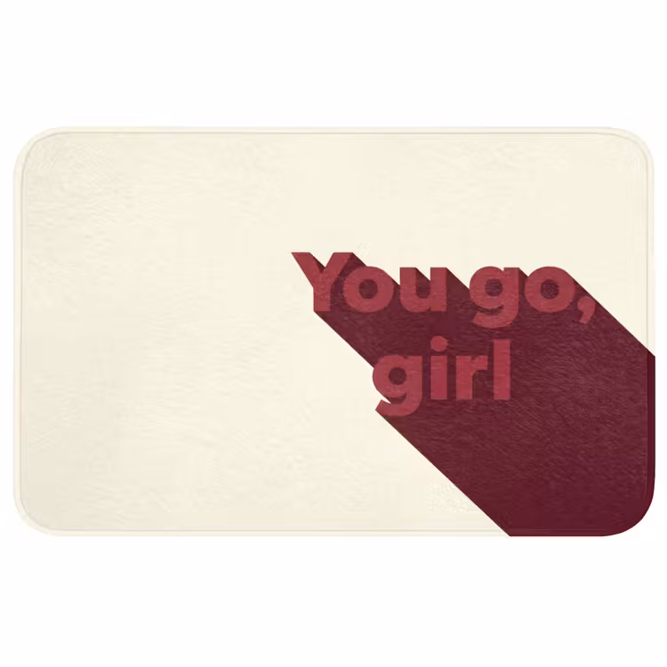 you go girl - 3D - Rood Badmat middel -3d