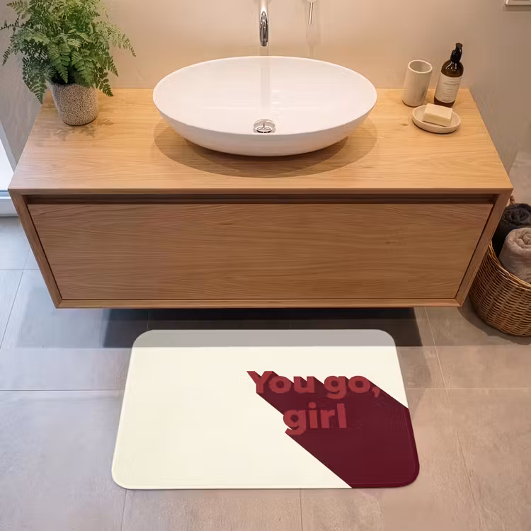 you go girl - 3D - Rood Badmat middel -sfeer1