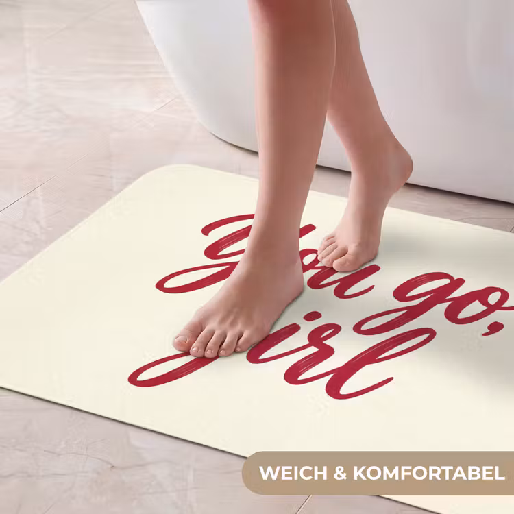 you go girl - Rood - Wit Badmat middel -USP_ZachtDE