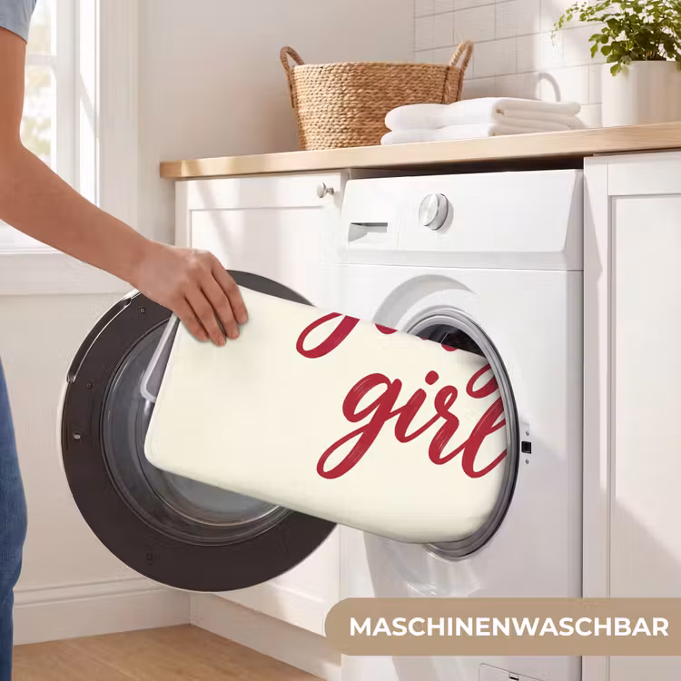 you go girl - Rood - Wit Badmat middel -USP_WasbaarDE