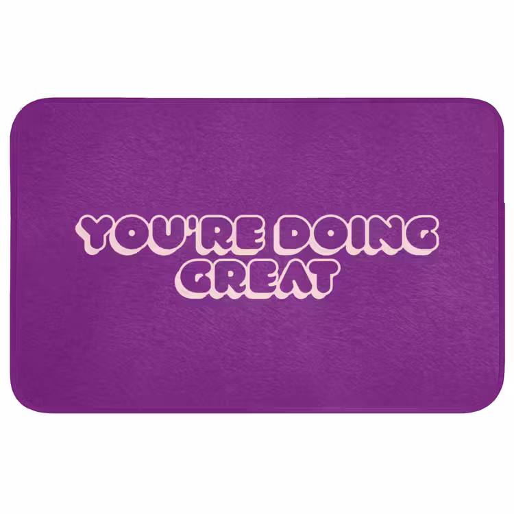 You're doing great - Paars - Bubble letters Badmat middel -3d