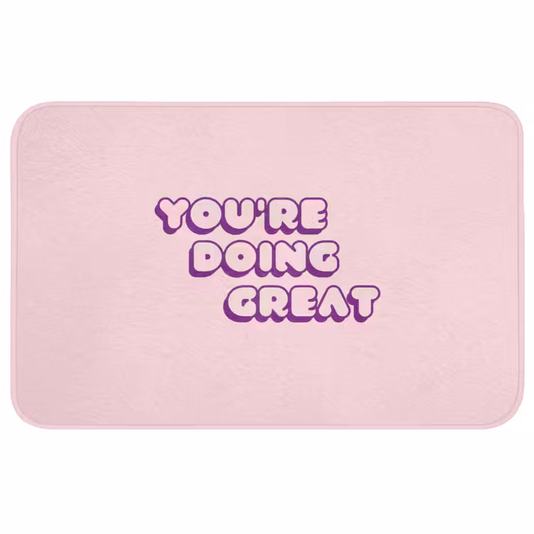 You're doing great - Roze - Bubble letters Badmat middel -3d