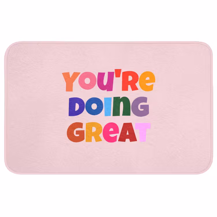 You're doing great - Roze - Kleurrijk Badmat middel -3d