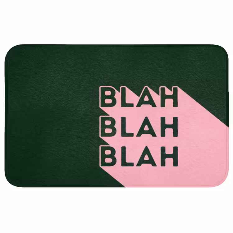 Donkergroen - Tekst - Schaduw - Grafisch Badmat middel -3d