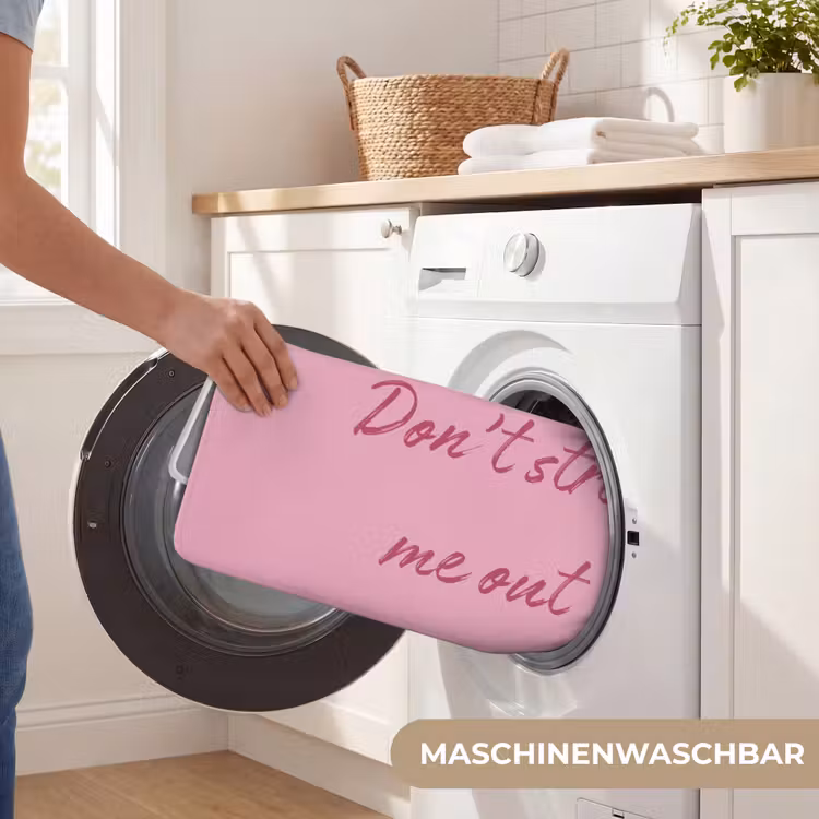 Eat me out don't stress me out - Roze - Handgeschreven Badmat middel -USP_WasbaarDE