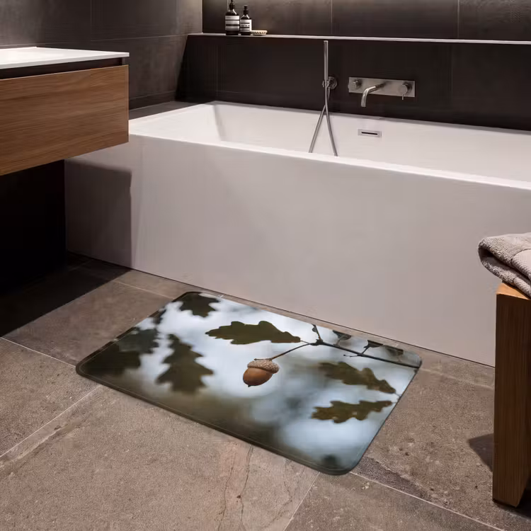 Eikel - Eikenblad - Bos - Herfst - Natuur Badmat middel -sfeer3
