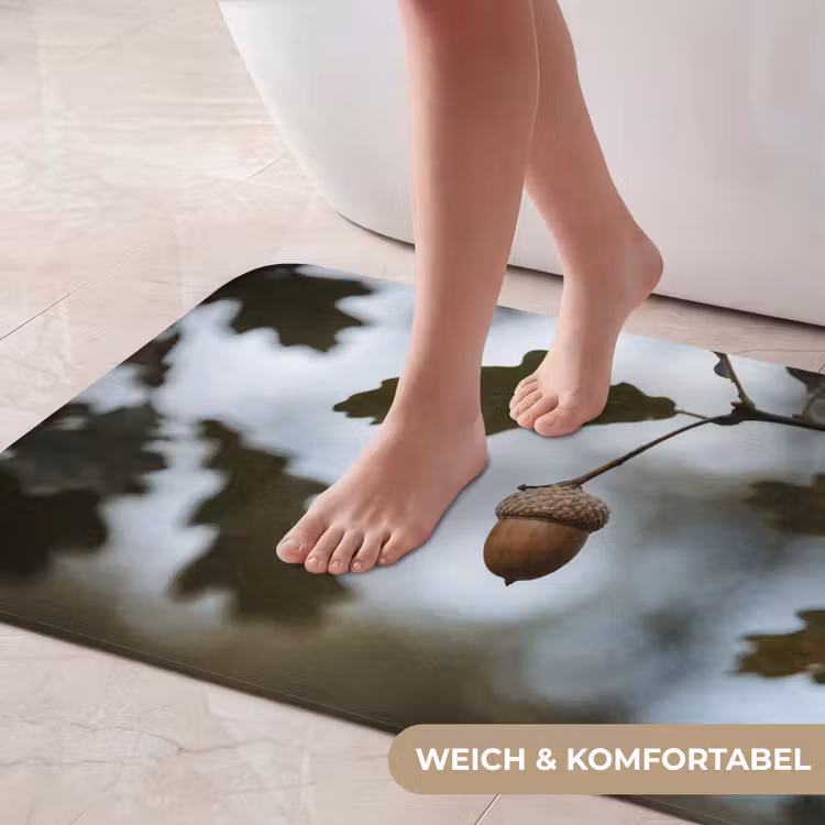 Eikel - Eikenblad - Bos - Herfst - Natuur Badmat middel -USP_ZachtDE