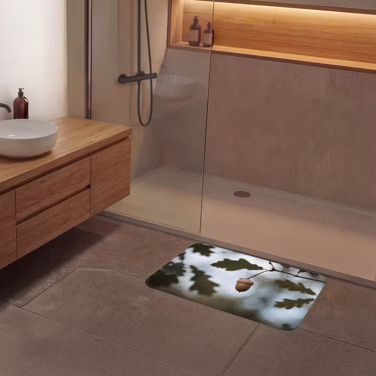 Eikel - Eikenblad - Bos - Herfst - Natuur Badmat middel -sfeer2