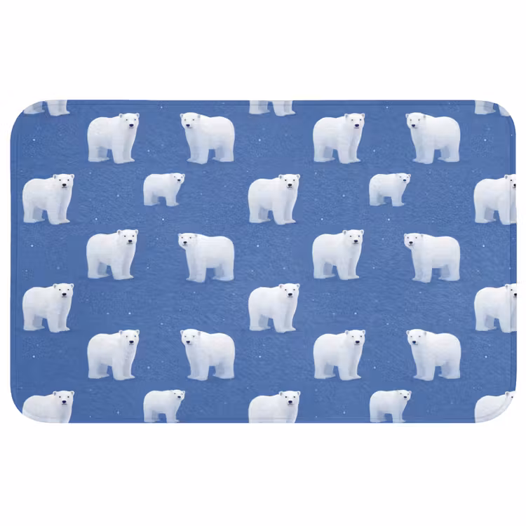 IJsbeer - Patroon - Blauw Badmat middel 997 -3d