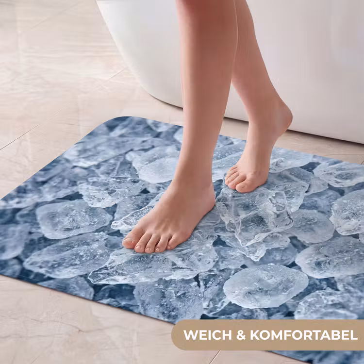 Ijsblokjes - Water - Blauw Badmat middel -USP_ZachtDE