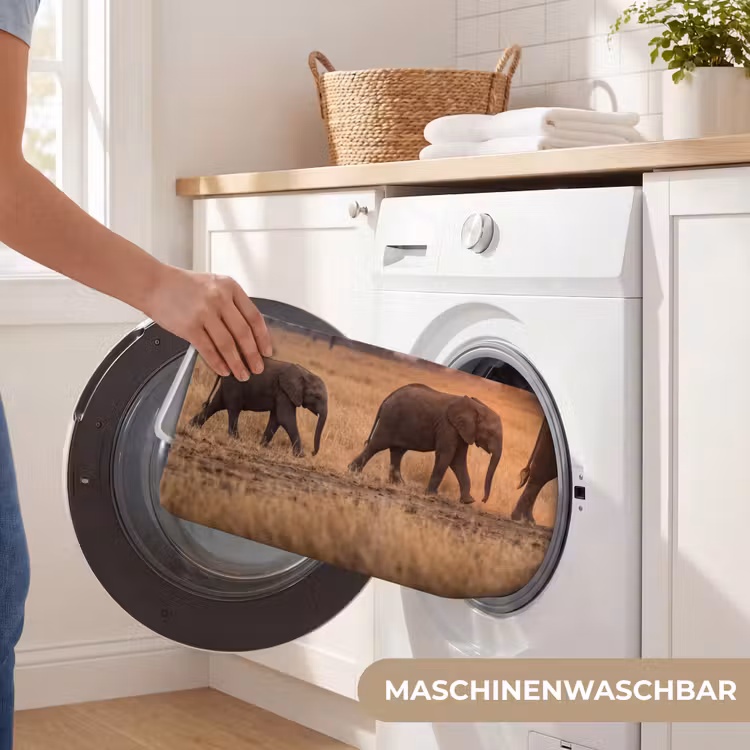 Olifanten - Savanne - Zonsondergang - Afrika - Warm Badmat middel -USP_WasbaarDE