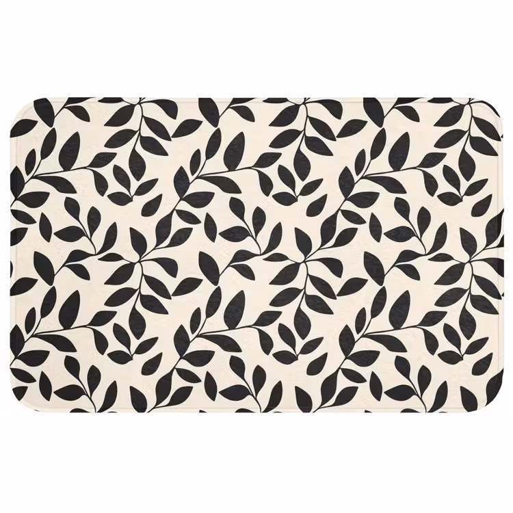 Elegant - Patroon - Zwart - Beige Badmat middel 997 -3d