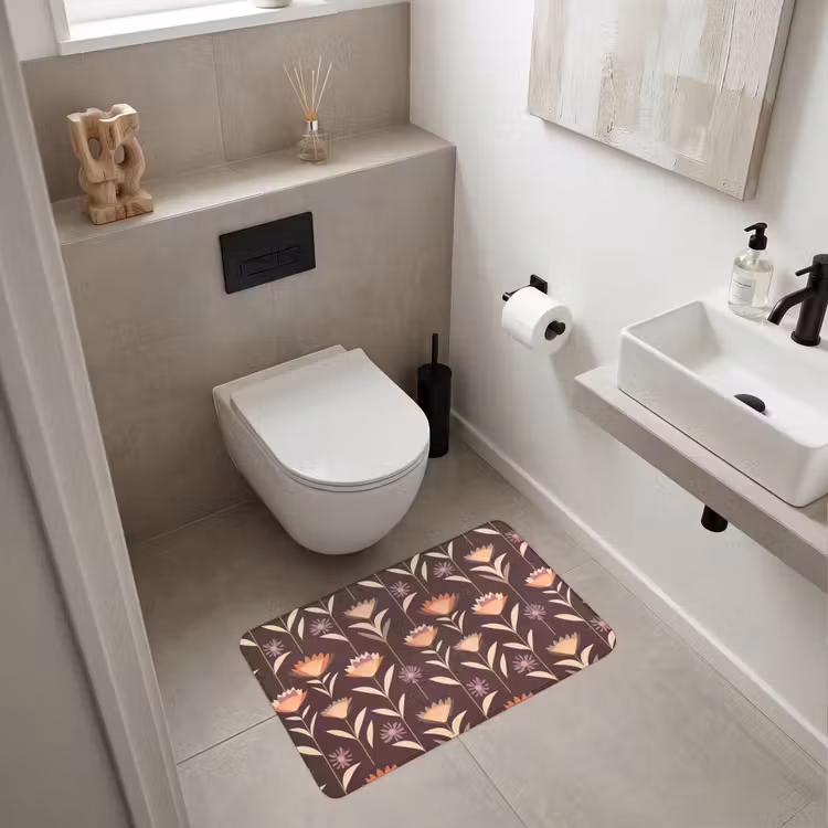 Elegant - Retro - Bruin Badmat middel 997 -sfeer4