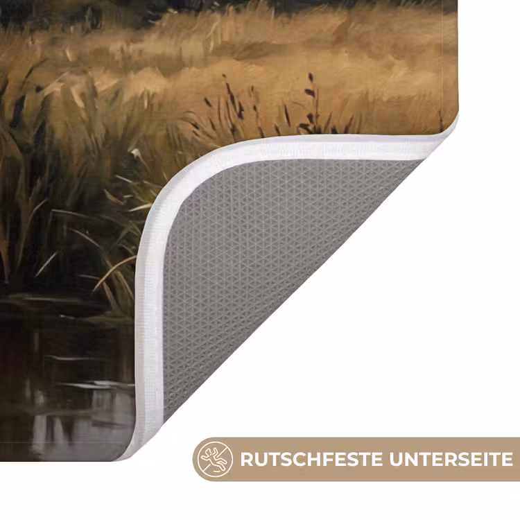 Eenden - Rivier - Landschap - Vlucht - Nostalgisch Badmat middel -USP_AntislipDE