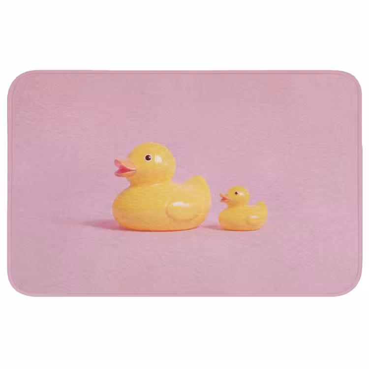 Eendjes - Vrolijk - Roze Badmat middel -3d