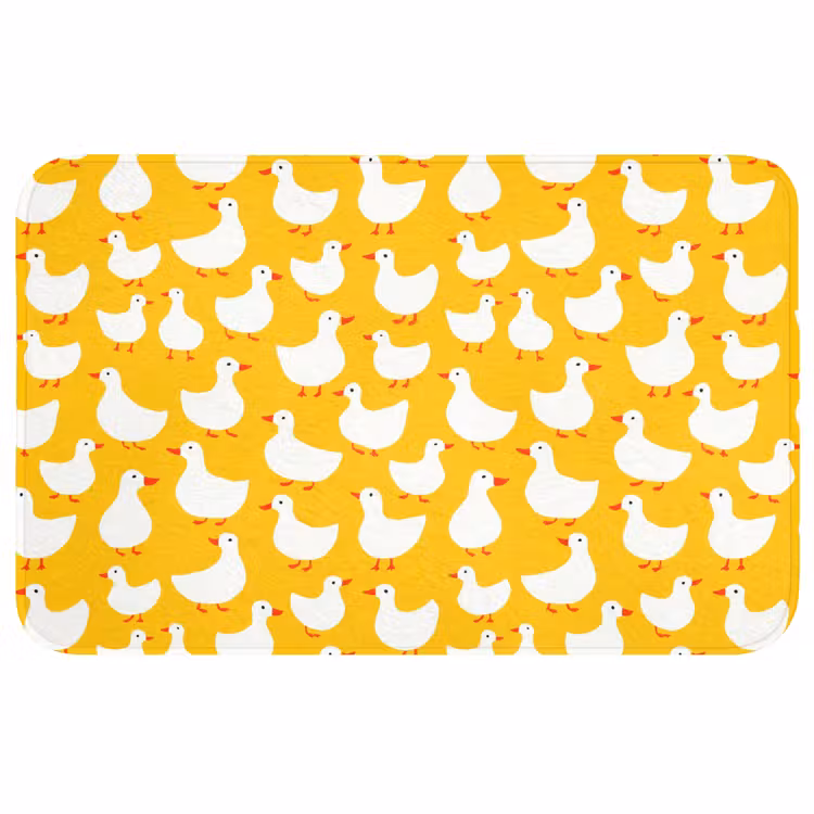 Eendjes - Patroon - Geel Badmat middel 997 -3d