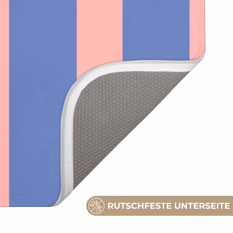 Try again - Strepen - Roze - Verticaal - Blauw Badmat middel -USP_AntislipDE