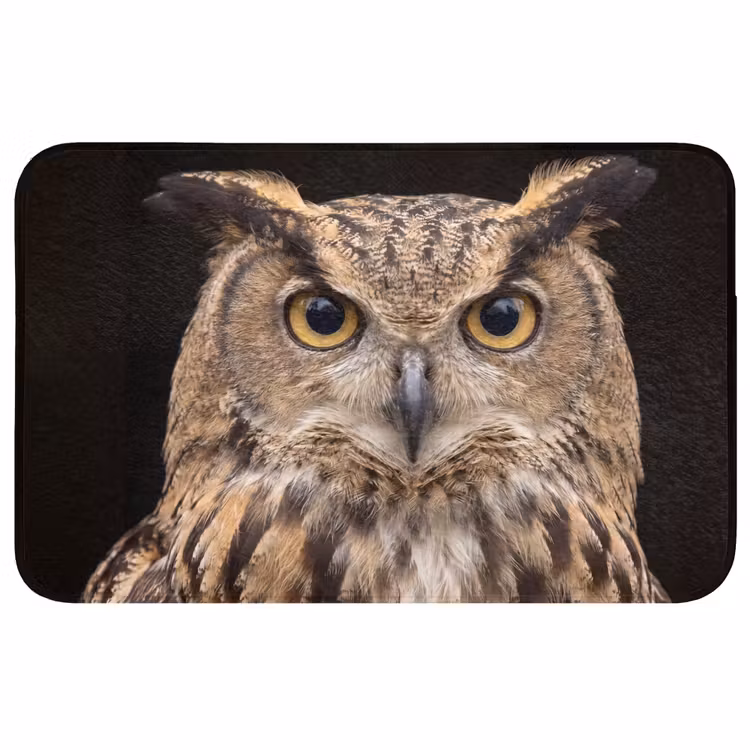 Oehoe - Uil - Portret - Bruin Badmat middel -3d