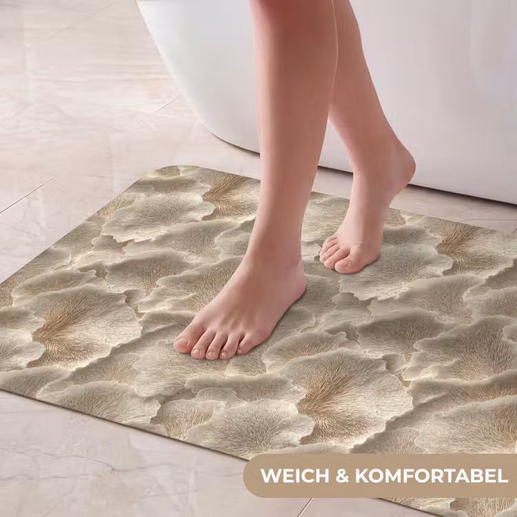 Waaierstructuren - Beige - Vezeltextuur Badmat middel 997 -USP_ZachtDE