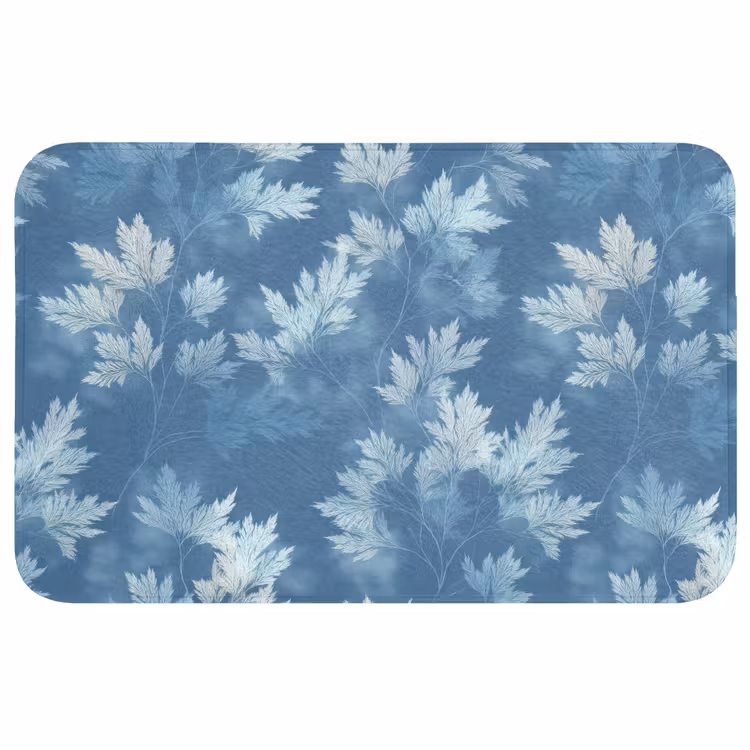 Varen - Botanisch - Patroon - Grijsblauw Badmat middel 997 -3d