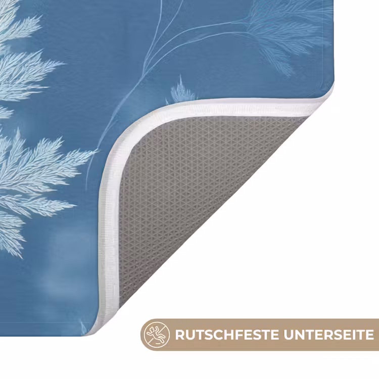 Varen - Botanisch - Patroon - Grijsblauw Badmat middel 997 -USP_AntislipDE
