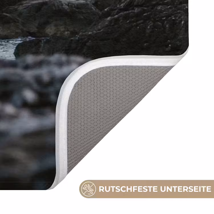 Rotsen - Vuurtoren - Wit Badmat middel -USP_AntislipDE