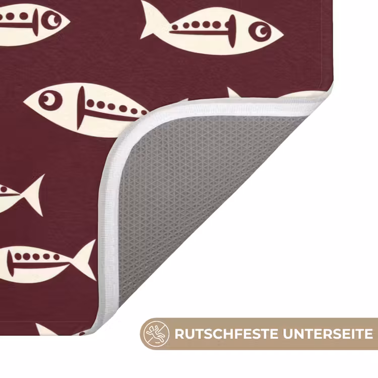 Vissen - Grafisch - Patroon - Donker Badmat middel 997 -USP_AntislipDE