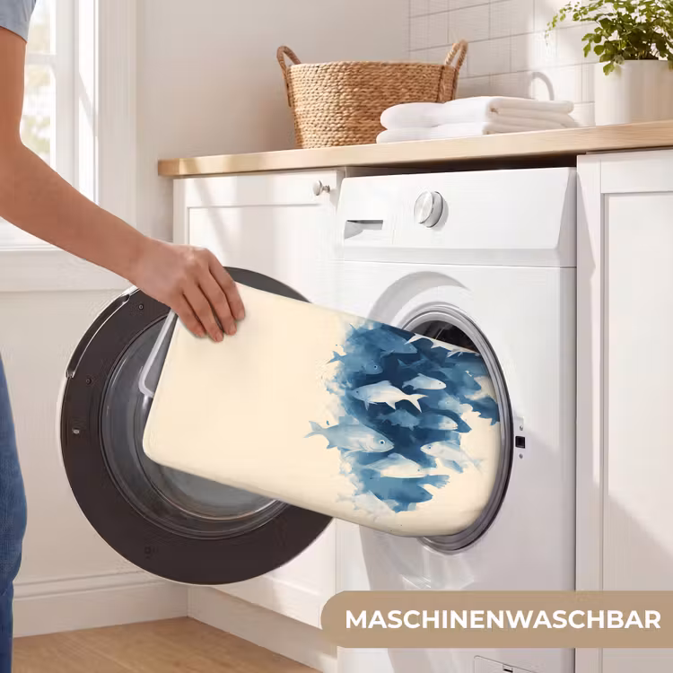 Vissen - Minimalistisch - Blauw Badmat middel -USP_WasbaarDE