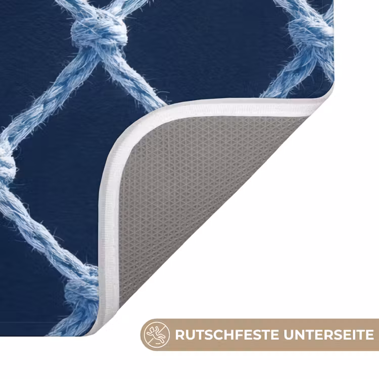 Visnet - Touw - Patroon - Marineblauw Badmat middel 997 -USP_AntislipDE