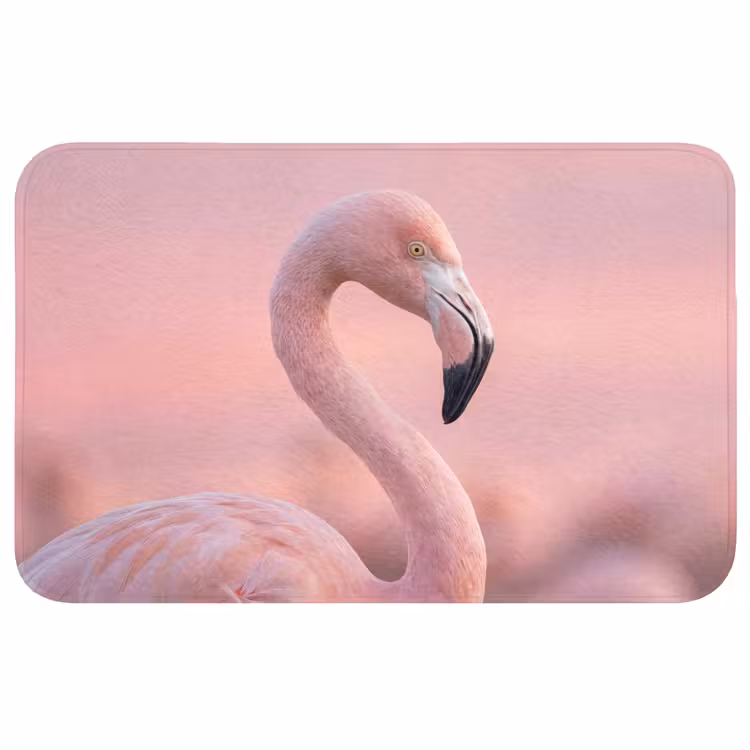 Flamingo - Portret - Roze Badmat middel -3d