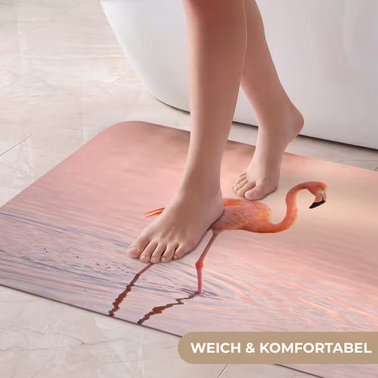 Flamingo - Water - Roze Badmat middel -USP_ZachtDE