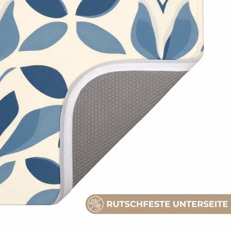 Flora - Modern - Blauw Badmat middel 997 -USP_AntislipDE