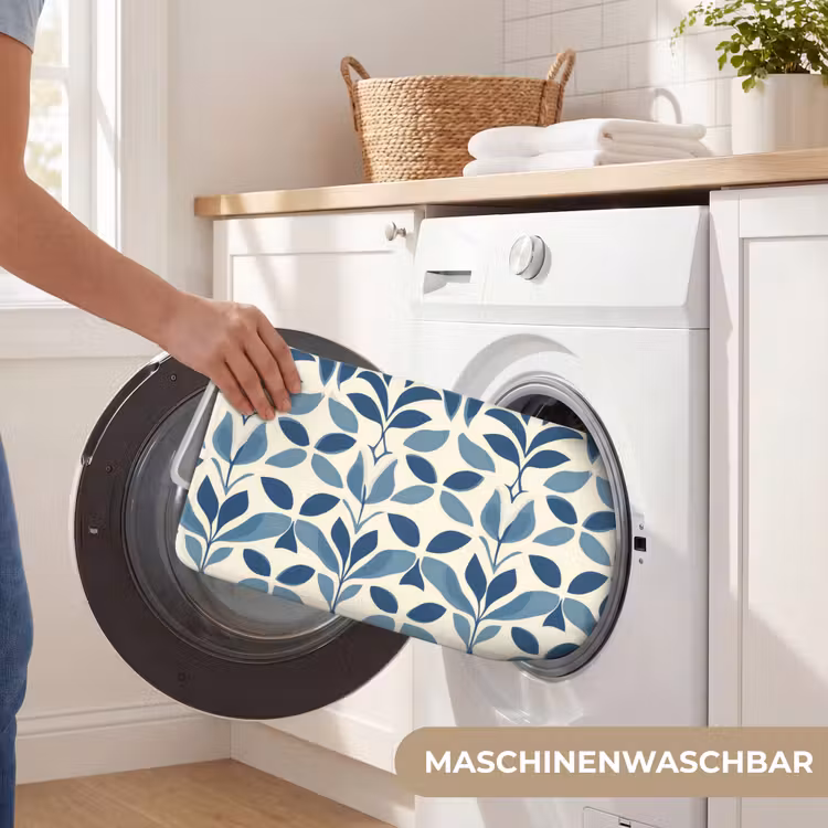 Flora - Modern - Blauw Badmat middel 997 -USP_WasbaarDE