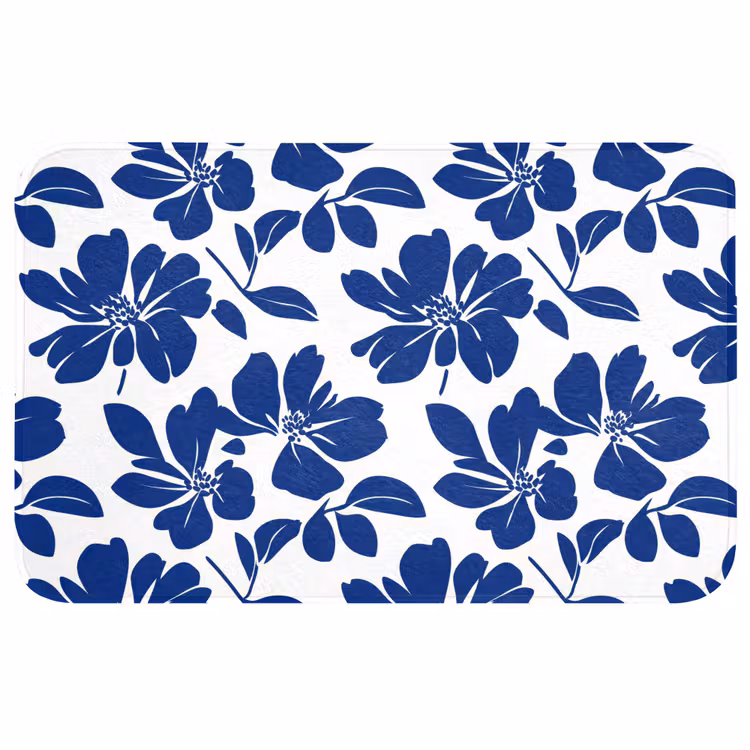 Floraal - Modern - Blauw Badmat middel 997 -3d