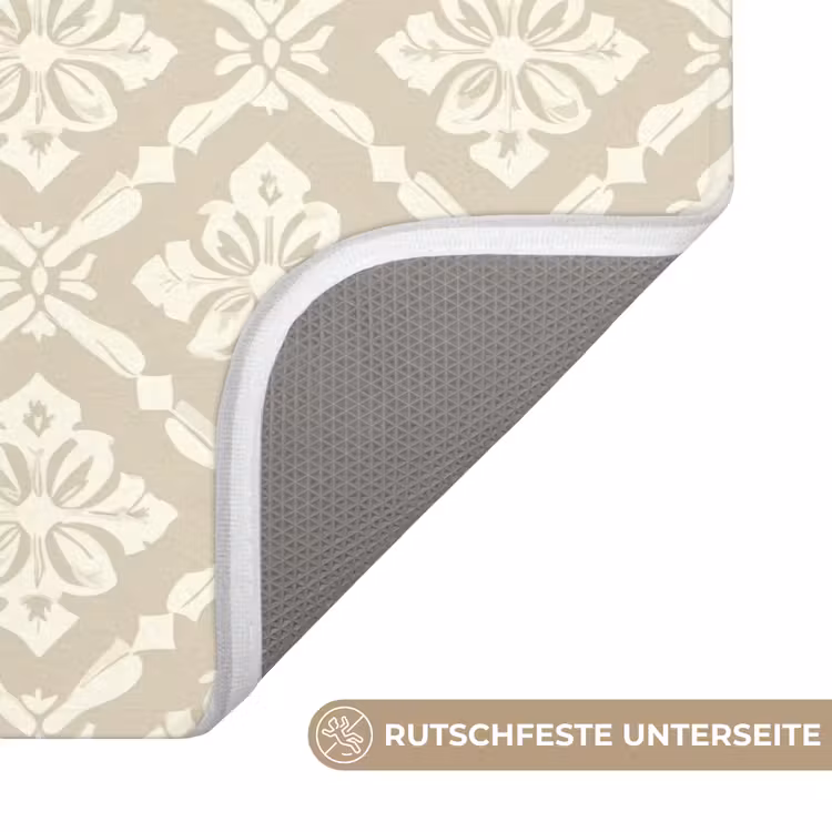 Floraal - Ornament - Beige Badmat middel 997 -USP_AntislipDE
