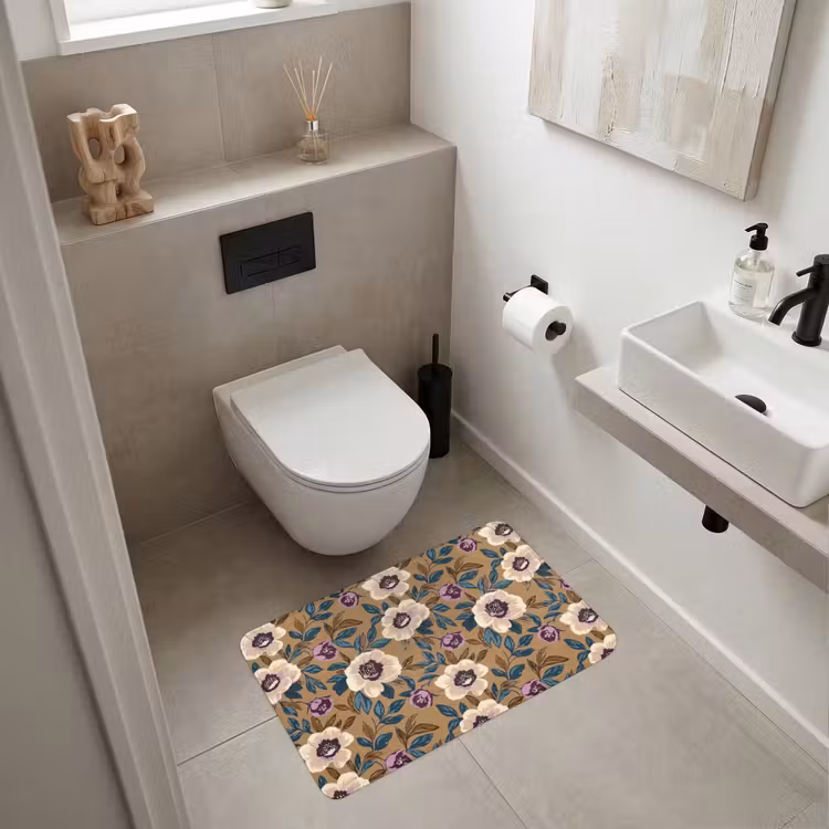 Floraal - Stilleven - Kleurrijk Badmat middel 997 -sfeer4