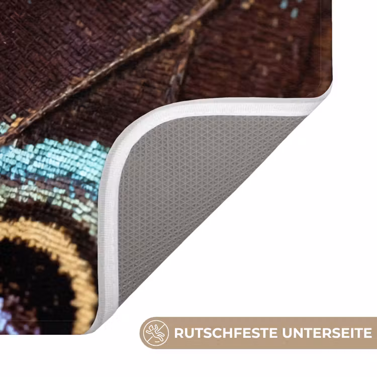 Vleugels - Vlinder - Blauw Badmat middel -USP_AntislipDE