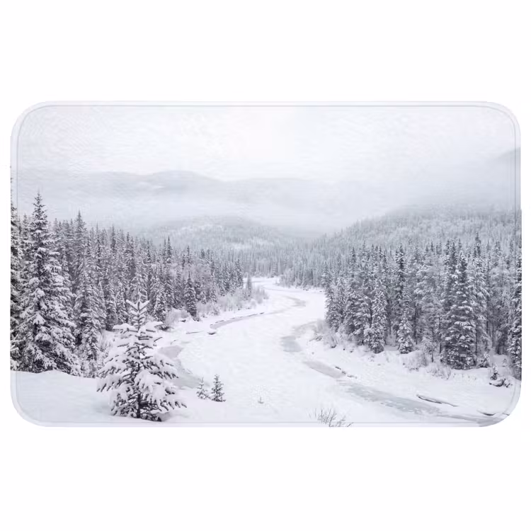 Rivier - Bevroren - Landschap - Winter Badmat middel -3d