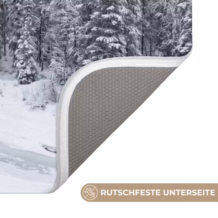 Rivier - Bevroren - Landschap - Winter Badmat middel -USP_AntislipDE