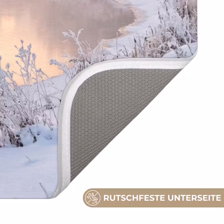 Rivier - Winter - Landschap - Sneeuw - Zonsopgang Badmat middel -USP_AntislipDE