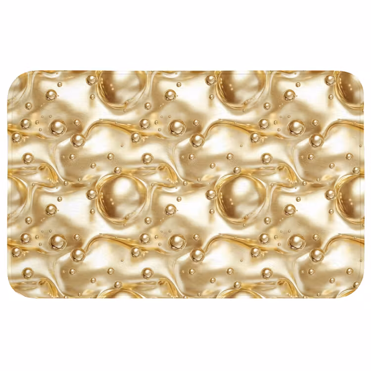 Vloeibaar - Druppels - Goud Badmat middel 997 -3d
