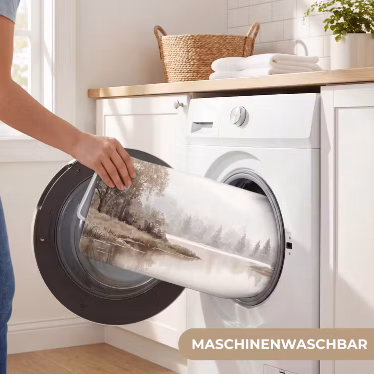 Rivierlandschap - Minimalistisch - Aardetinten Badmat middel -USP_WasbaarDE