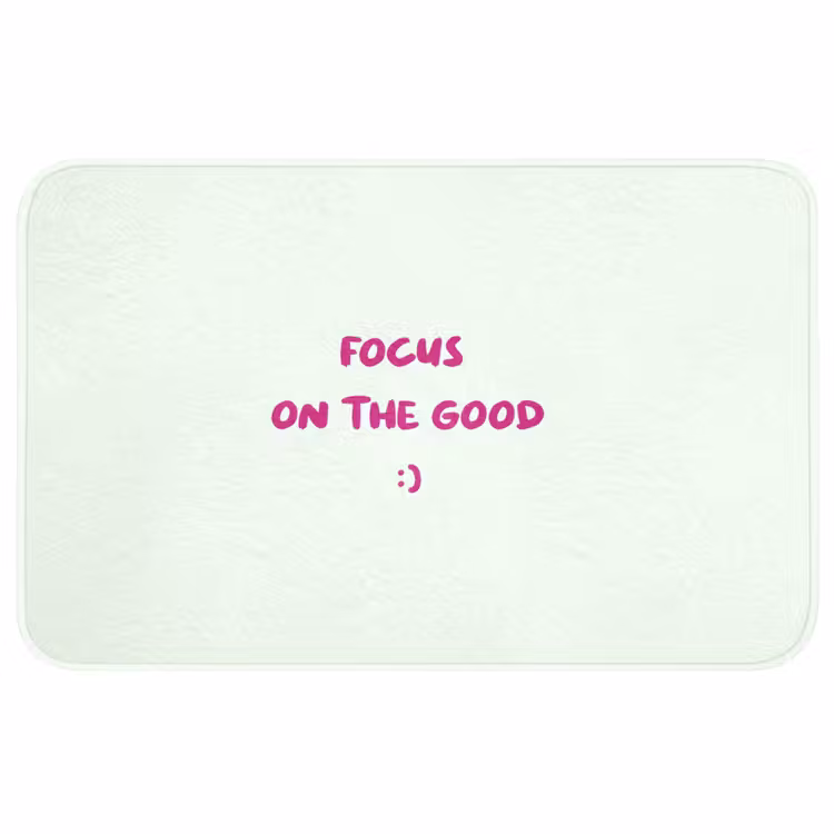 Focus - Beige - Roze - Smiley Badmat middel -3d