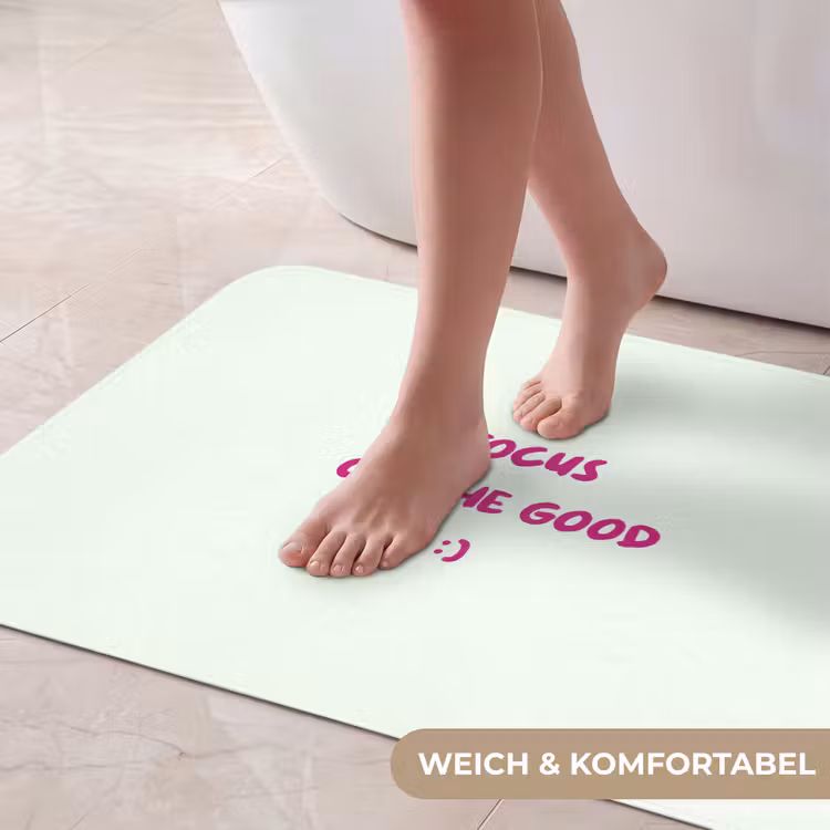 Focus - Beige - Roze - Smiley Badmat middel -USP_ZachtDE