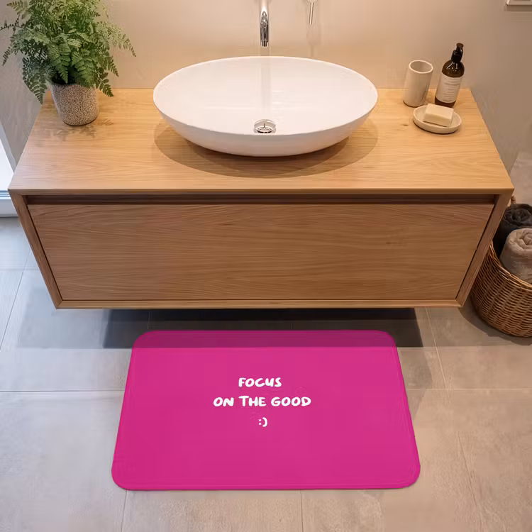 Focus - Smiley - Roze Badmat middel -sfeer1